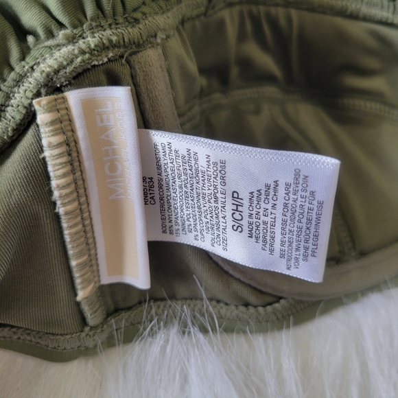 MICHAEL Michael Kors Bikini Top Olive Green Ruffle Small NWOT - Picture 13 of 15
